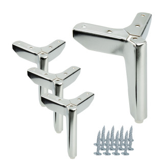 Zestaw 4 sztuk noga meblowa Kotwica Loft srebrny chrom wysokość 12 cm