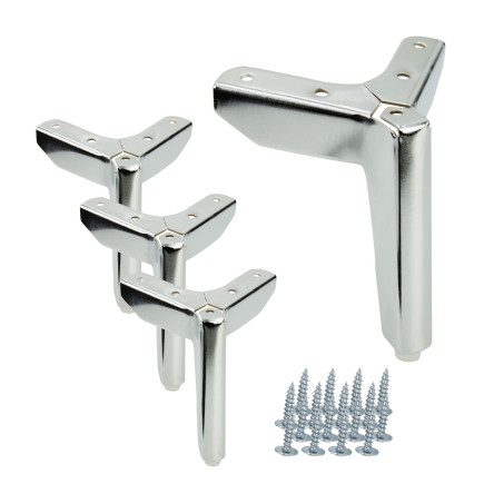 Zestaw 4 sztuk noga meblowa Kotwica Loft srebrny chrom wysokość 12 cm