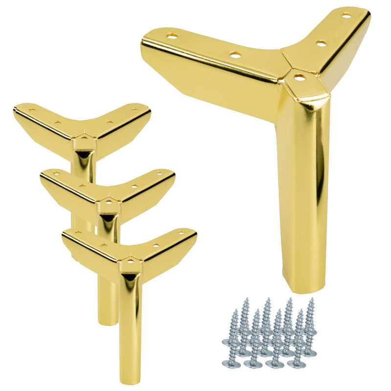 Zestaw 4 sztuk noga meblowa Kotwica Loft złoty chrom wysokość 12 cm Zestaw 4 sztuk noga meblowa Kotwica Loft złoty chrom wysokość 12 cm