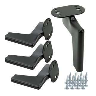 Zestaw 4 sztuk noga meblowa Loft czarny mat wysokość 12 cm