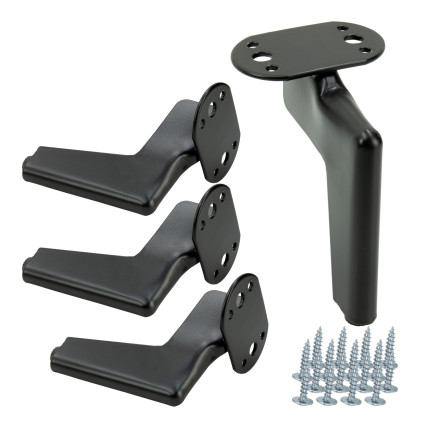 Zestaw 4 sztuk noga meblowa Loft czarny mat wysokość 12 cm