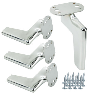 Zestaw 4 sztuk noga meblowa Loft srebrny chrom wysokość 12 cm