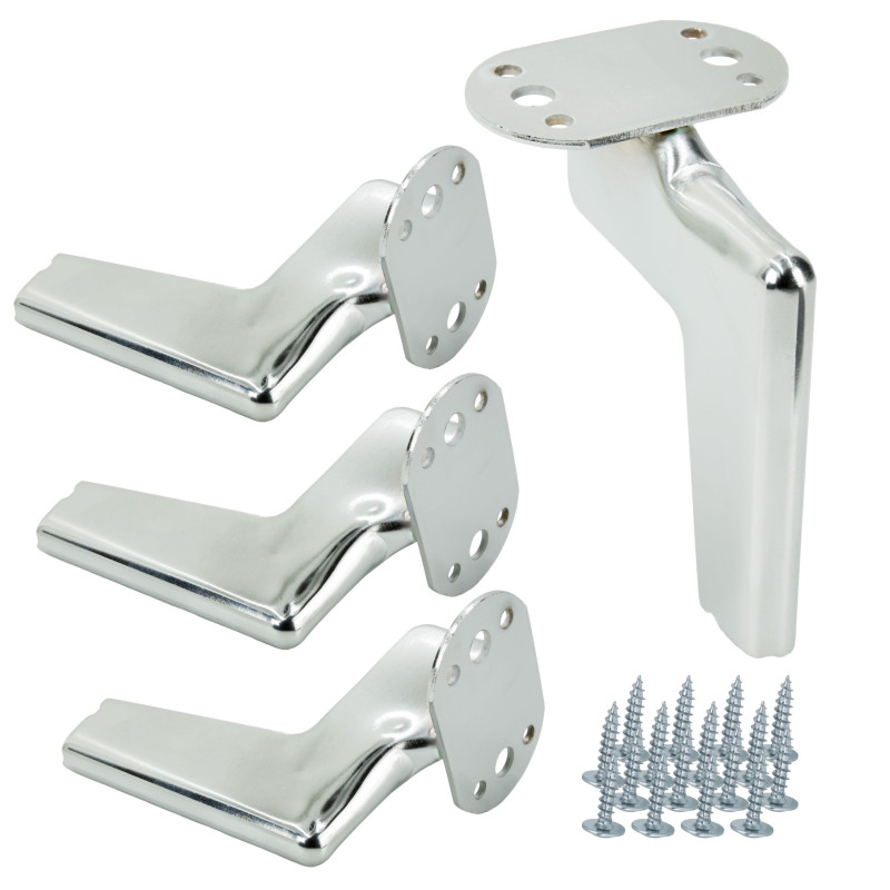 Zestaw 4 sztuk noga meblowa Loft srebrny chrom wysokość 12 cm Zestaw 4 sztuk noga meblowa Loft srebrny chrom wysokość 12 cm