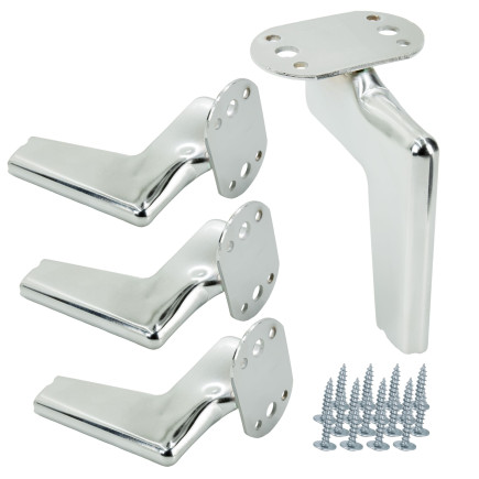 Zestaw 4 sztuk noga meblowa Loft srebrny chrom wysokość 12 cm