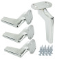 Zestaw 4 sztuk noga meblowa Loft srebrny chrom wysokość 12 cm Zestaw 4 sztuk noga meblowa Loft srebrny chrom wysokość 12 cm