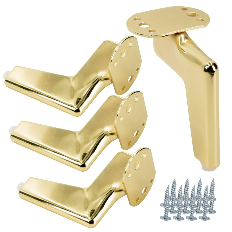 Zestaw 4 sztuk noga meblowa Loft złoty chrom wysokość 12 cm Zestaw 4 sztuk noga meblowa Loft złoty chrom wysokość 12 cm