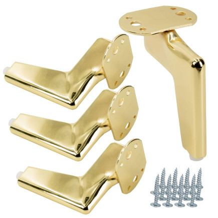 Zestaw 4 sztuk noga meblowa Loft złoty chrom wysokość 12 cm