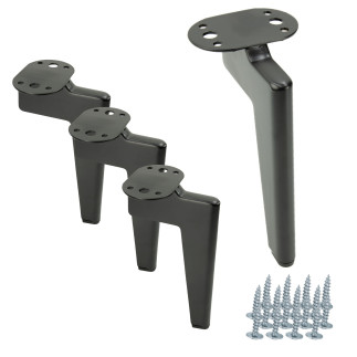 Zestaw 4 sztuk noga meblowa Loft czarny mat wysokość 15 cm