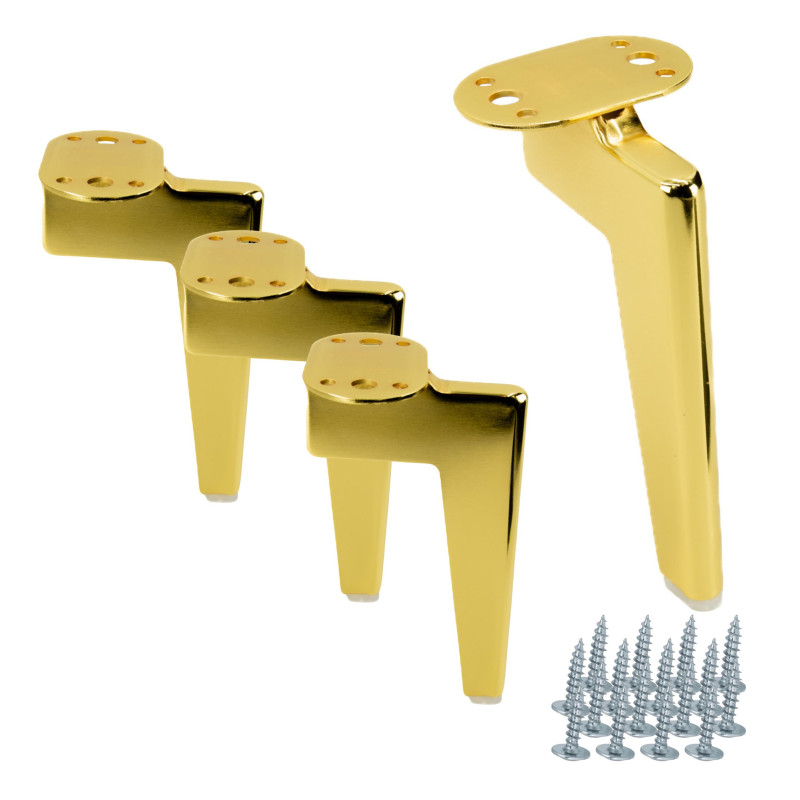 Zestaw 4 sztuk noga meblowa Loft złoty chrom wysokość 15 cm Zestaw 4 sztuk noga meblowa Loft złoty chrom wysokość 15 cm