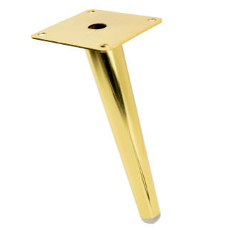 Zestaw 4 sztuk noga meblowa Szpilka skośna złota wysokość 18 cm