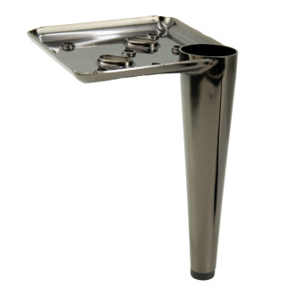 Zestaw 4 nóżek meblowych Szpilka czarny chrom wysokość 15 cm