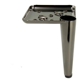 Zestaw 4 nóżek meblowych Szpilka czarny chrom wysokość 13 cm