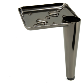 Zestaw 4 nóżek meblowych Szpilka czarny chrom wysokość 13 cm