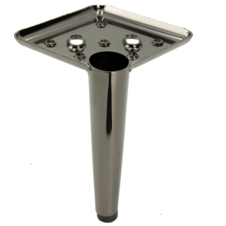 Zestaw 4 nóżek meblowych Szpilka czarny chrom wysokość 13 cm