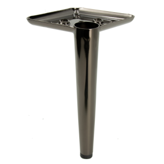 Zestaw 4 nóżek meblowych Szpilka czarny chrom wysokość 17 cm