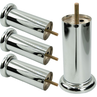 Zestaw 4 sztuk noga meblowa Prosta srebrny chrom wysokość 13 cm