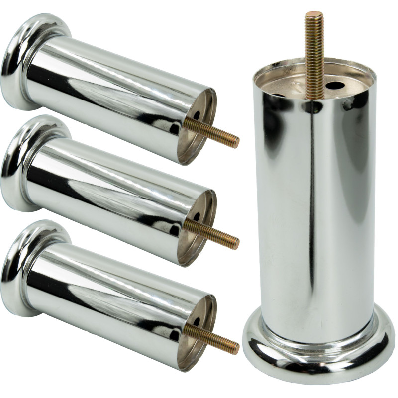 Zestaw 4 sztuk noga meblowa Prosta srebrny chrom wysokość 13 cm