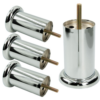 Zestaw 4 sztuk noga meblowa Prosta srebrny chrom wysokość 10 cm