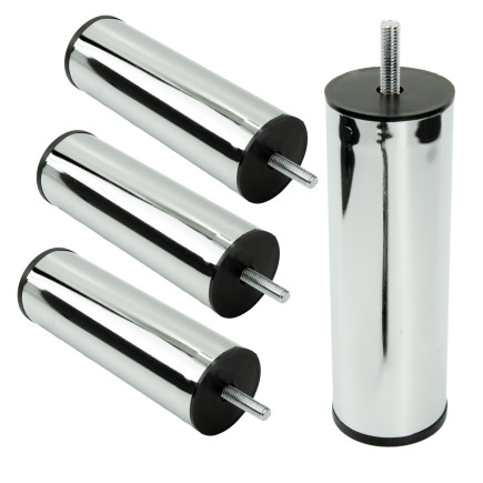 Zestaw 4 sztuk noga meblowa Prosta srebrny chrom wysokość 13 cm