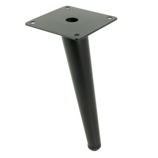 4 x Noga meblowa Szpilka skośna czarny 18 cm