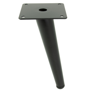 4 x Noga meblowa Szpilka skośna czarny 18 cm