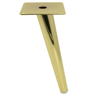 4 x Noga meblowa Szpilka skośna jasno złota wysokość 20 cm