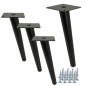 4 x Noga meblowa Szpilka skośna czarny mat  20 cm