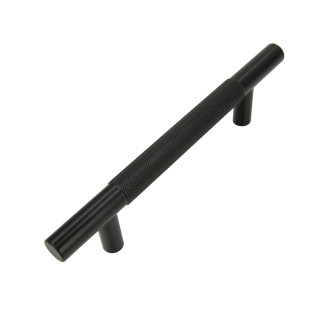 Uchwyt meblowy reling ryflowany 96 mm czarny