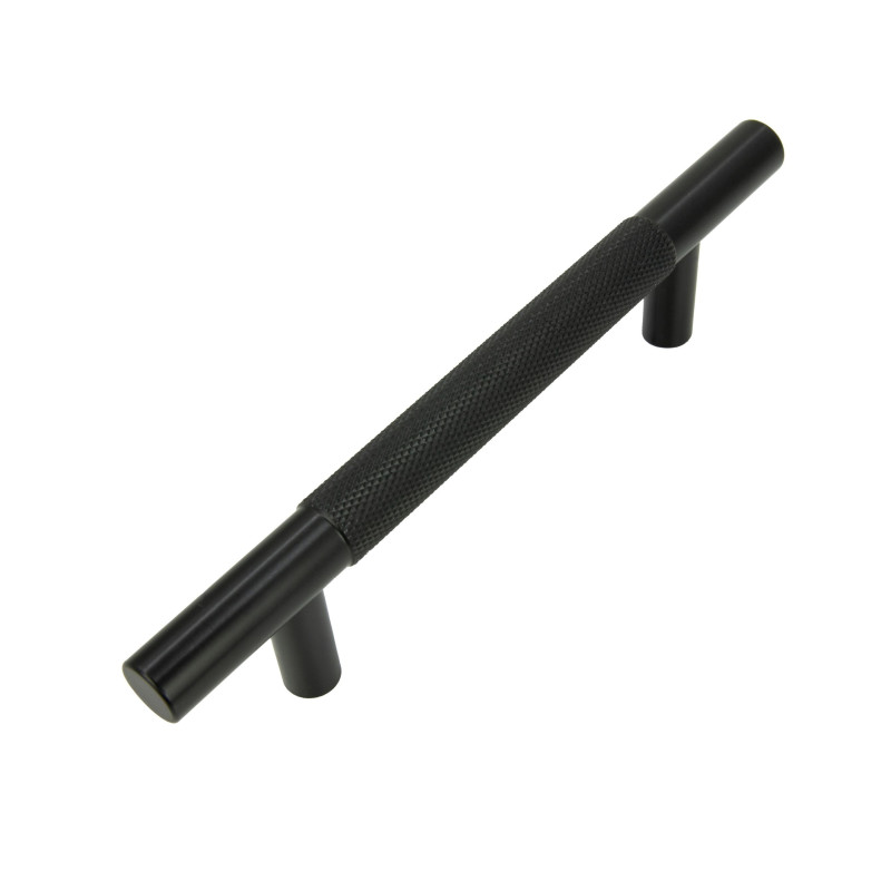 Uchwyt meblowy reling ryflowany 96 mm czarny