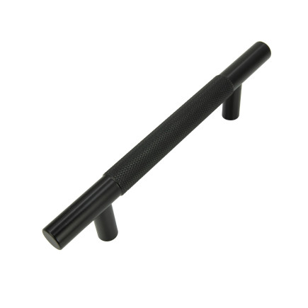 Uchwyt meblowy reling ryflowany 96 mm czarny