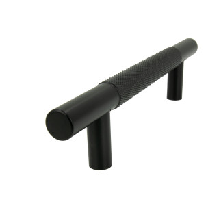 Uchwyt meblowy reling ryflowany 96 mm czarny