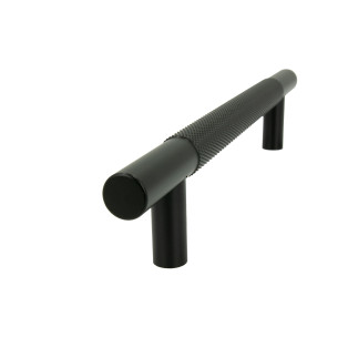 Uchwyt meblowy reling ryflowany 128 mm czarny