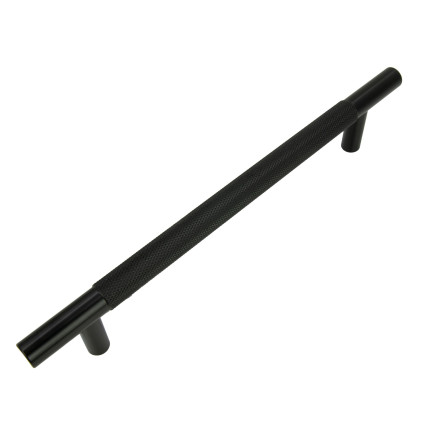 Uchwyt meblowy reling ryflowany 160 mm czarny