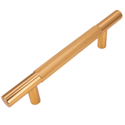 Uchwyt meblowy reling ryflowany 96 mm złoty