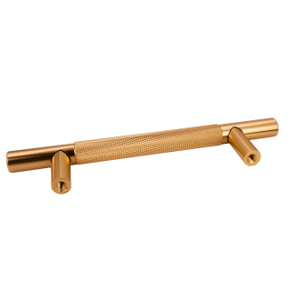 Uchwyt meblowy reling ryflowany 96 mm złoty