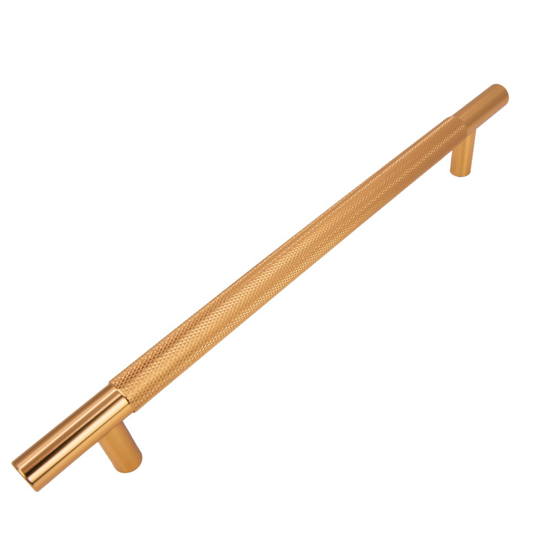 Uchwyt meblowy reling ryflowany 192 mm złoty