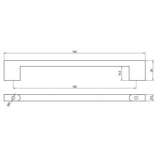 Uchwyt meblowy czarny 160 mm metalowy