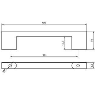 Uchwyt meblowy srebrny 96 mm metalowy