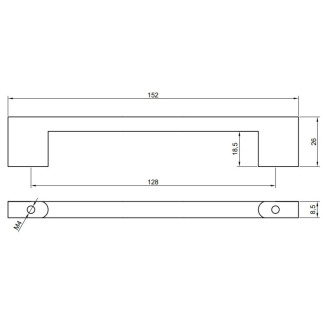 Uchwyt meblowy srebrny chrom 128 mm metalowy
