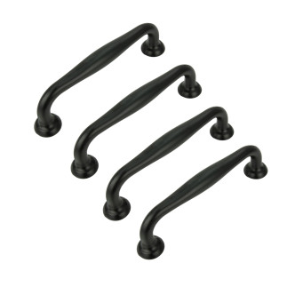4 x Elegancki Uchwyt meblowy czarny 96 mm