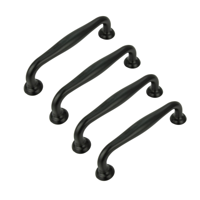 4 x Elegancki Uchwyt meblowy czarny 96 mm