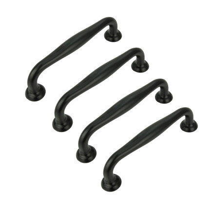 4 x Elegancki Uchwyt meblowy czarny 96 mm