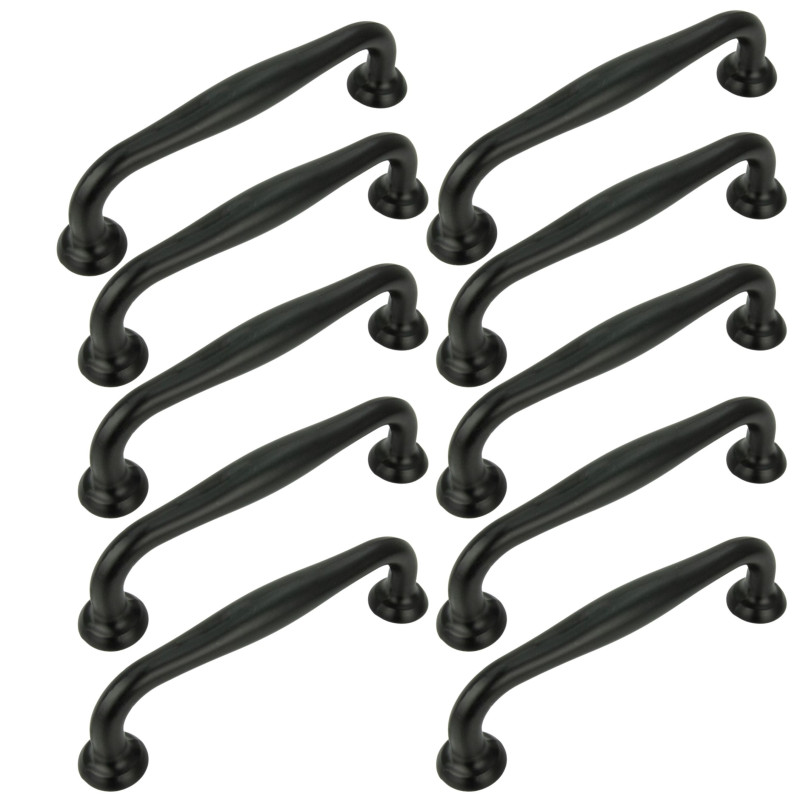 10 x Elegancki uchwyt meblowy czarny 96 mm