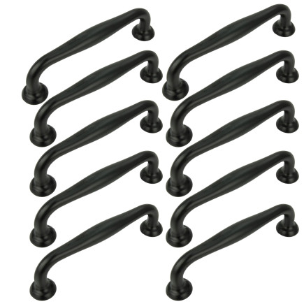 10 x Elegancki uchwyt meblowy czarny 96 mm