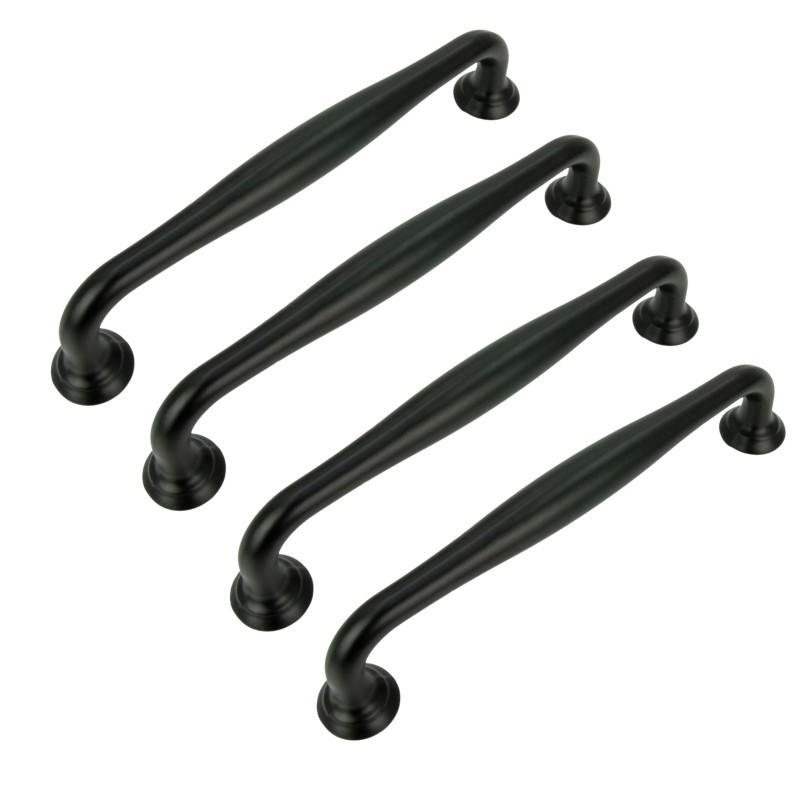 4 x Uchwyt meblowy czarny 128 mm