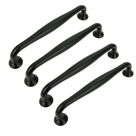 4 x Uchwyt meblowy czarny 128 mm