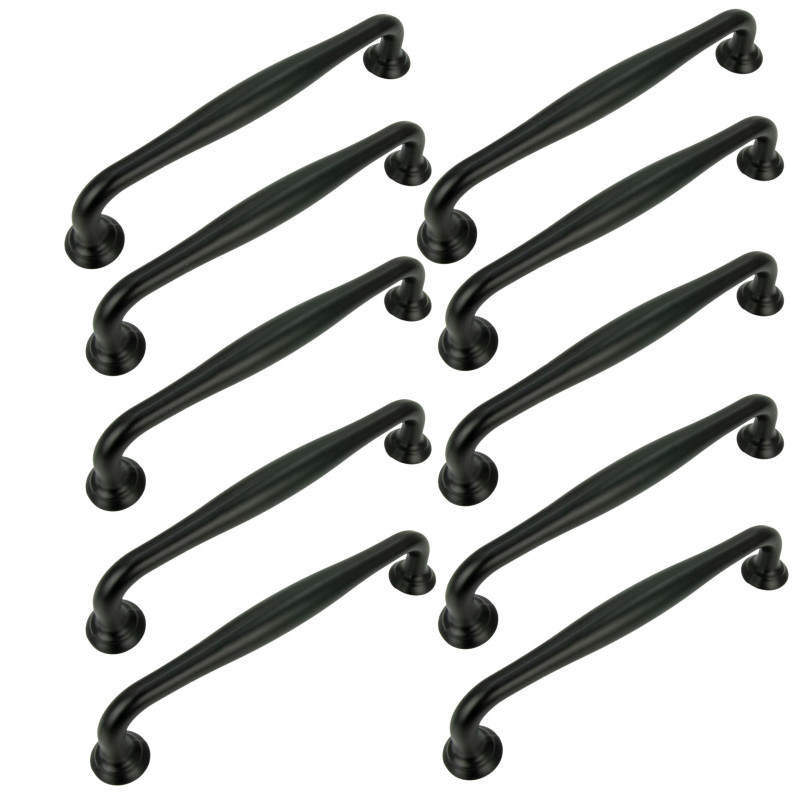 10 x Uchwyt meblowy czarny 128 mm
