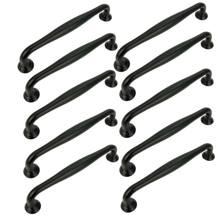 10 x Uchwyt meblowy czarny 128 mm