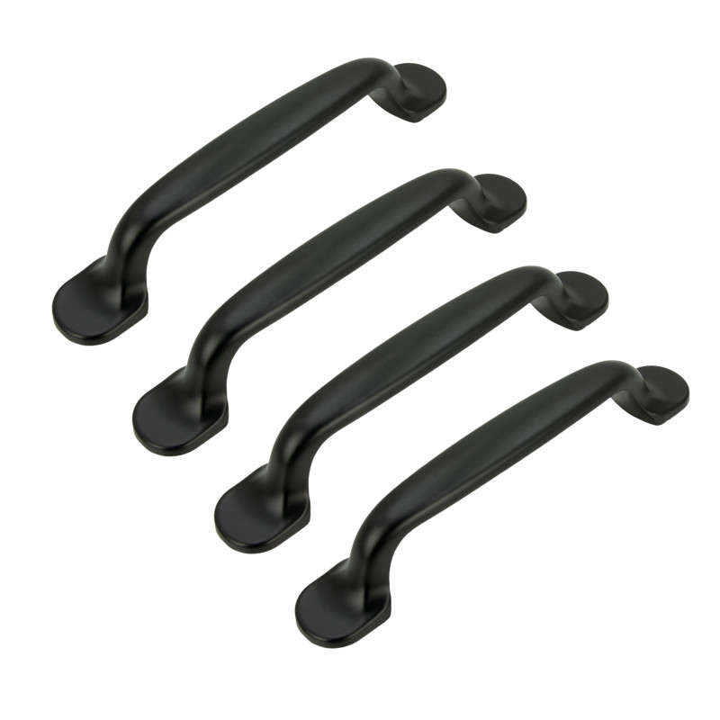 4 x Uchwyt meblowy czarny 96 mm metalowy