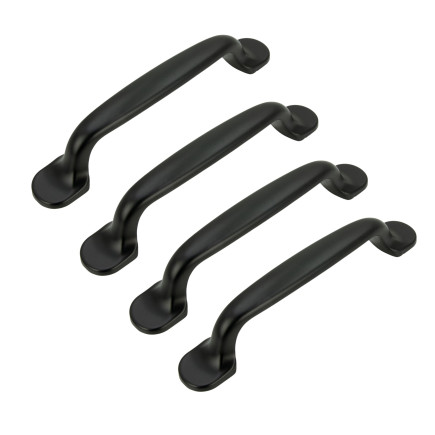 4 x Uchwyt meblowy czarny 96 mm metalowy